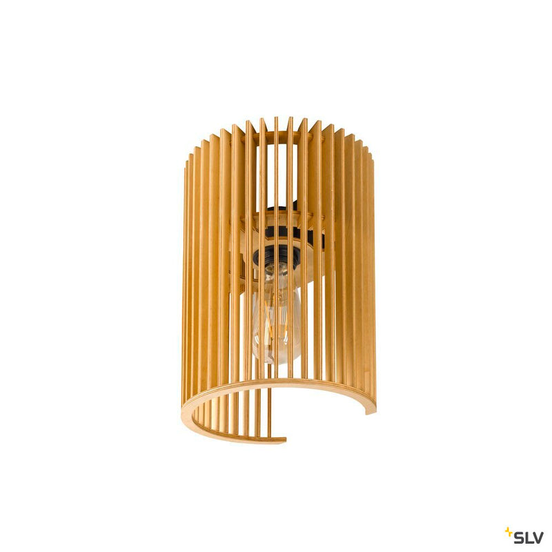 SLV 1010401 WUD WL, E27, Wall-mounted light, cylindrical, 1 x max. 40W, natural