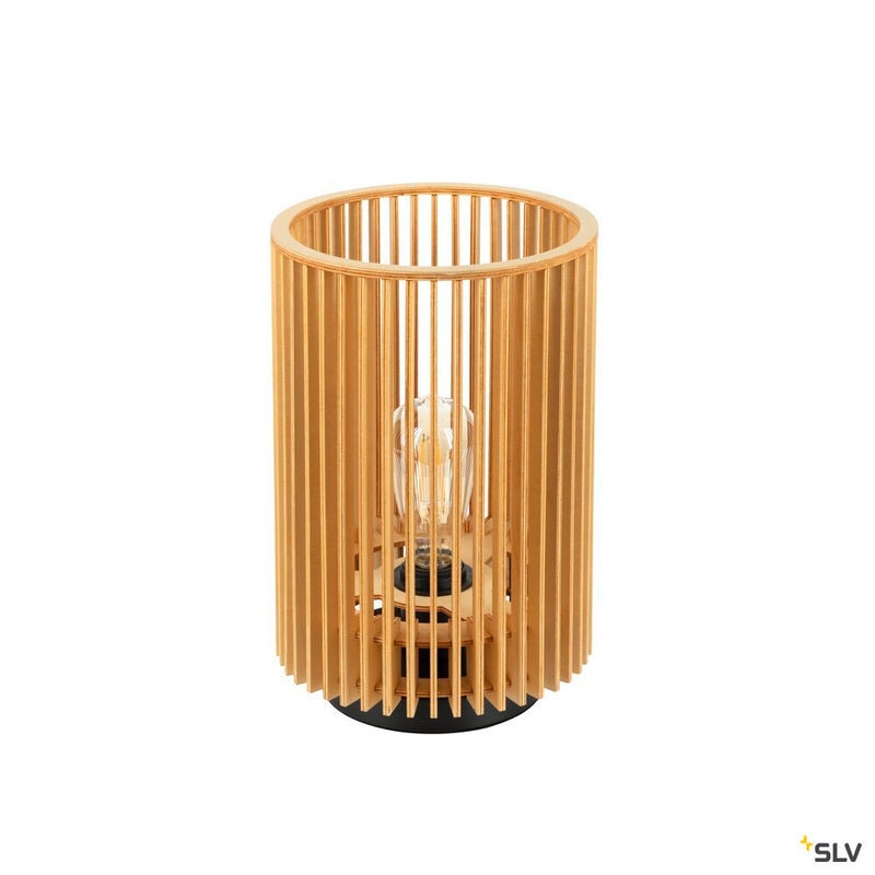SLV 1010402 WUD TL, E27, Table lamp, cylindrical, 1 x max. 40W, natural
