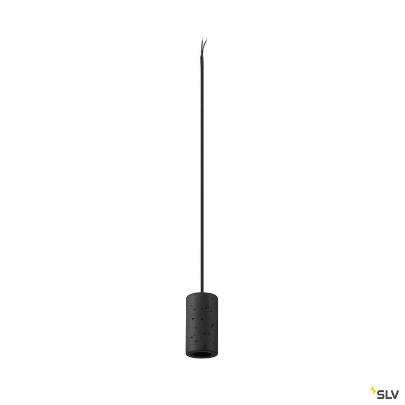 SLV 1010417 FITU PD, E27, stone, pendant light, pendant length 500 cm, open cable end, 1 x max. 15W, black