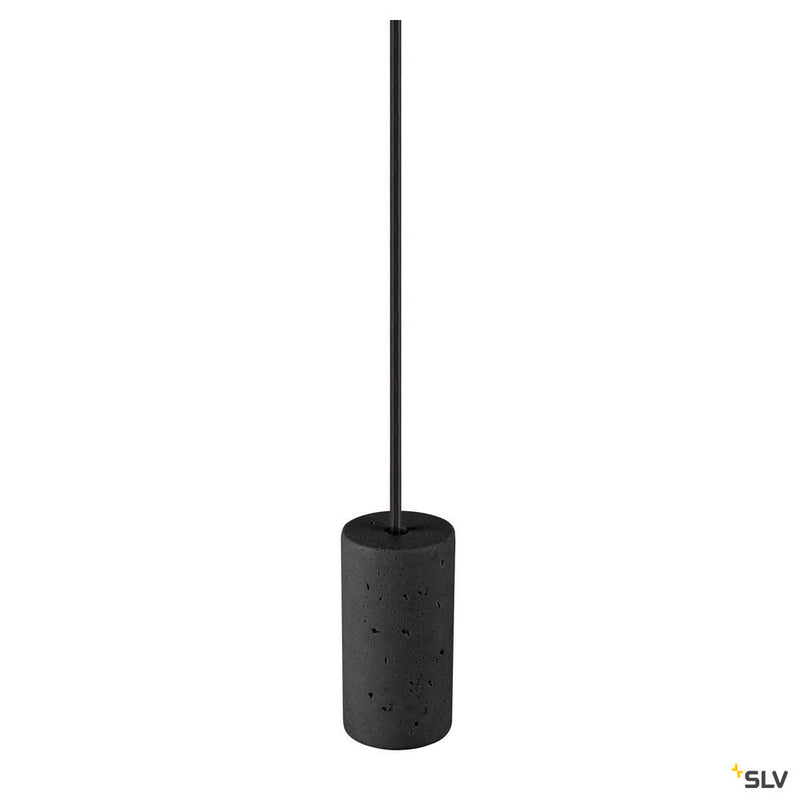 SLV 1010417 FITU PD, E27, stone, pendant light, pendant length 500 cm, open cable end, 1 x max. 15W, black