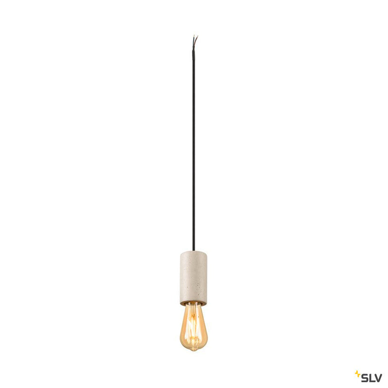 SLV 1010418 FITU PD, E27, stone, pendant light, pendant length 500 cm, open cable end, 1 x max. 15W, beige