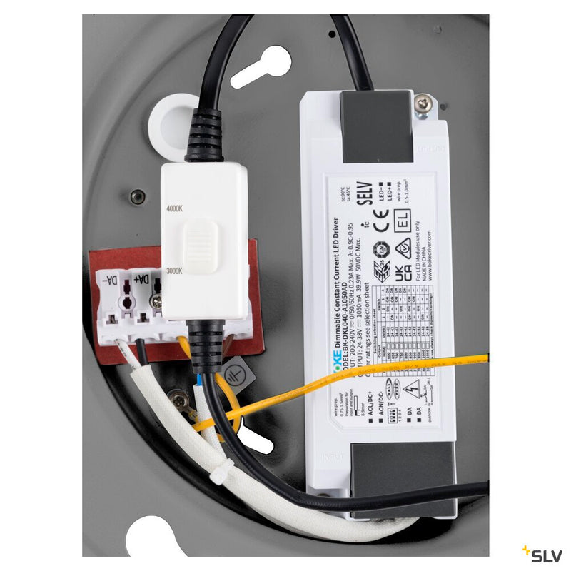 SLV 1010425 PANEL 60, Ceiling-mounted light, round, DALI, 3000/4000K, 29W, 90°, grey