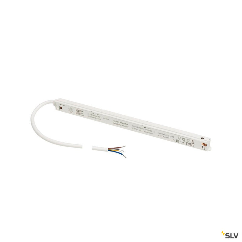 SLV 1010447 48V SYSTEM, Intrack LED driver, 48VDC, 100 W, incl. 300 cm connection cable for 220-240VAC and DALI through-wiring, white