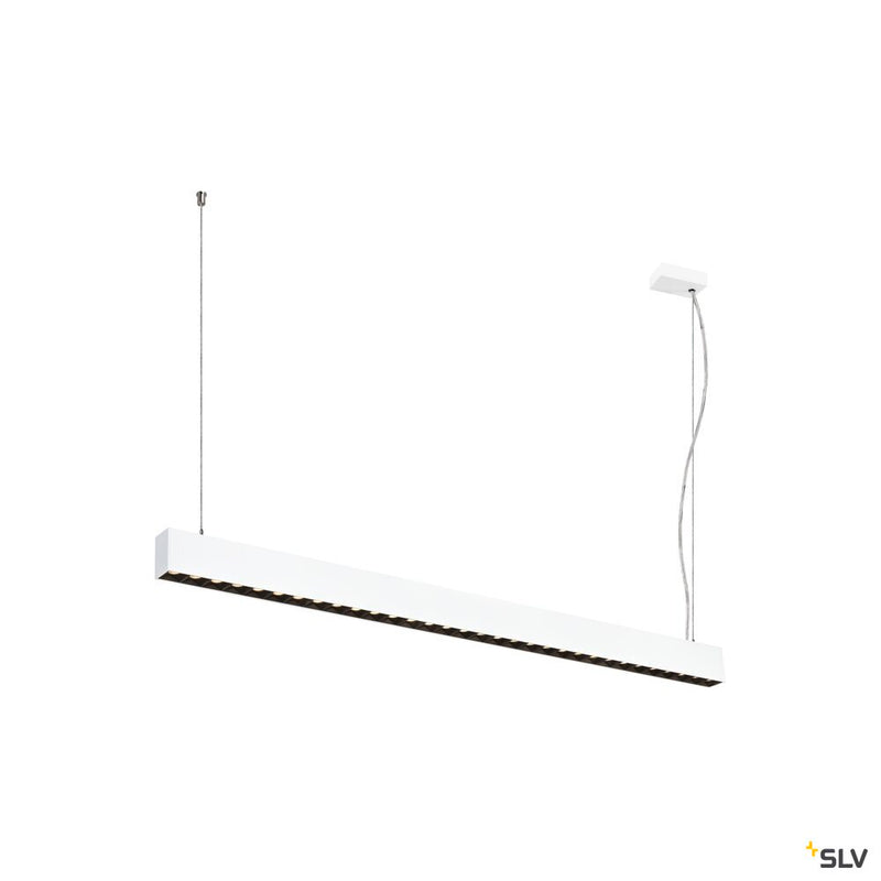 SLV 1010509 GLENOS® PRO, pendant light, 1.2m, DALI, UGR16, pendant length 210 cm, 3000K, 75°, white / black