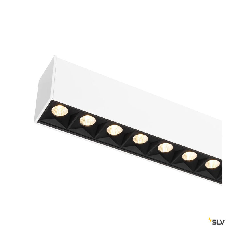 SLV 1010509 GLENOS® PRO, pendant light, 1.2m, DALI, UGR16, pendant length 210 cm, 3000K, 75°, white / black