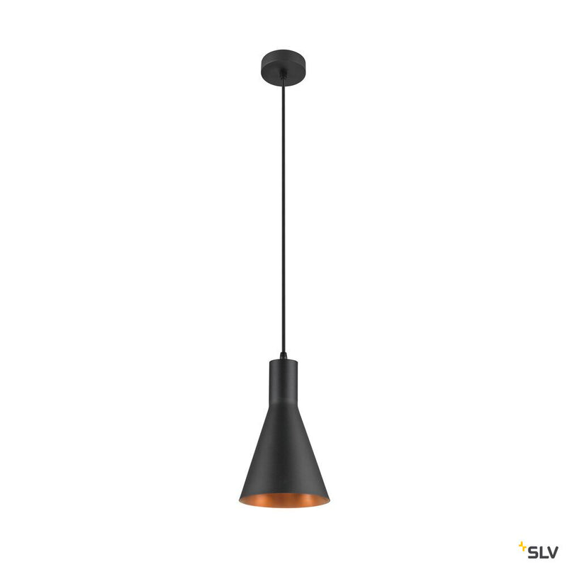 SLV 1010785 LALU® SET, pendant light, E27 base, CONE 15, pendant length 200 cm, 1 x max. 7.5W, black