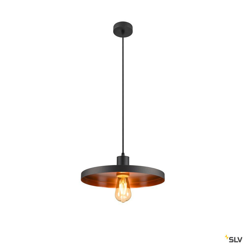 SLV 1010788 LALU® SET, pendant light, E27 base, PLATE 33, pendant length 200 cm, 1 x max. 7.5W, black
