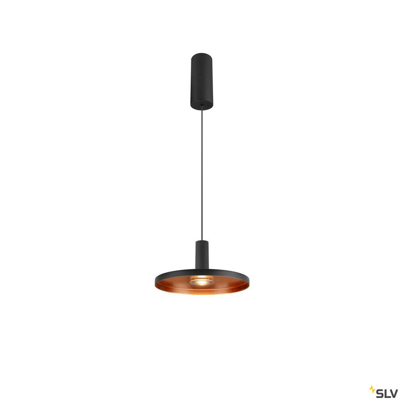 SLV 1010792 LALU® SET, pendant light, LED Base, PLATE 22, PHASE, pendant length 200 cm, 2700/3000 K, 40°, black