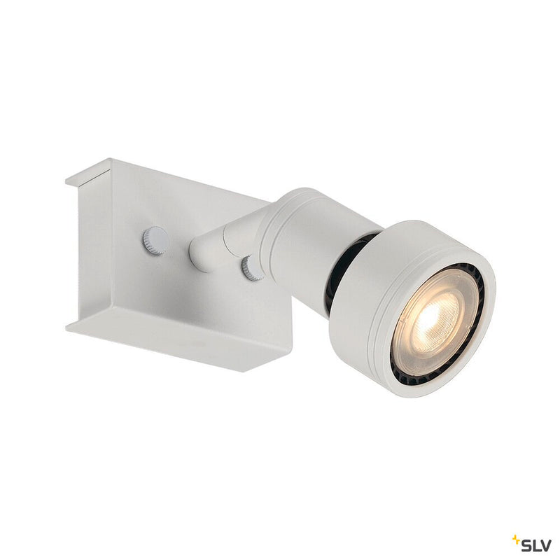 SLV 147361 PURI 1, wall and ceiling light, single-headed, QPAR51, matt white, max. 50 W, with deco ring
