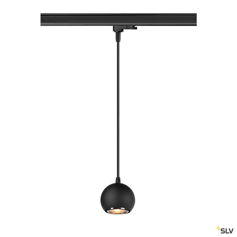 SLV 1008170 LIGHT EYE® 90, 3~ pendant light, GU10, pendant length 150 cm, 1x max. 6 W, matt black
