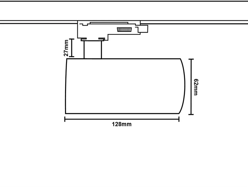Tube GU10 White 3 Circuit Track Spot , Dimmable, Requires GU10 LED