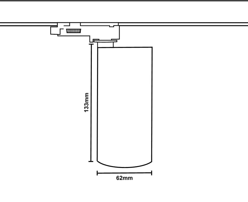 Tube GU10 White 3 Circuit Track Spot , Dimmable, Requires GU10 LED