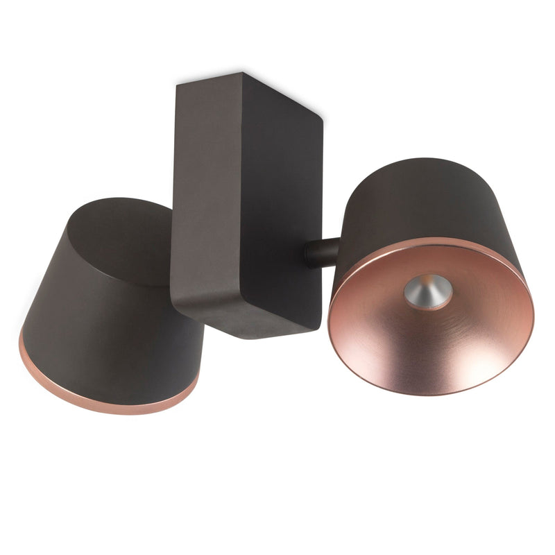 WALL FIXTURE DRONE DOUBLE LED 16.3 LED WARM-WHITE 2700K ON-OFF BROWN 613LM 05-5307-CI-06