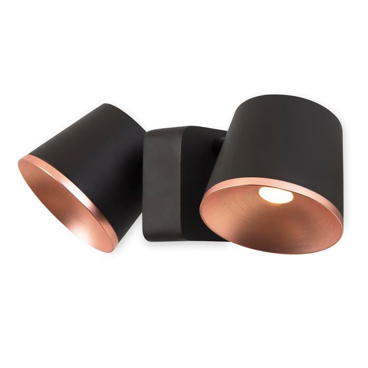 WALL FIXTURE DRONE DOUBLE LED 16.3 LED WARM-WHITE 2700K ON-OFF BROWN 613LM 05-5307-CI-06