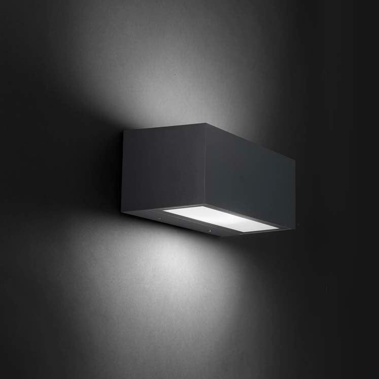 WALL FIXTURE IP54 NEMESIS ALUMINIUM 90*220MM E27 15 URBAN GREY 273LM 05-9649-Z5-T2