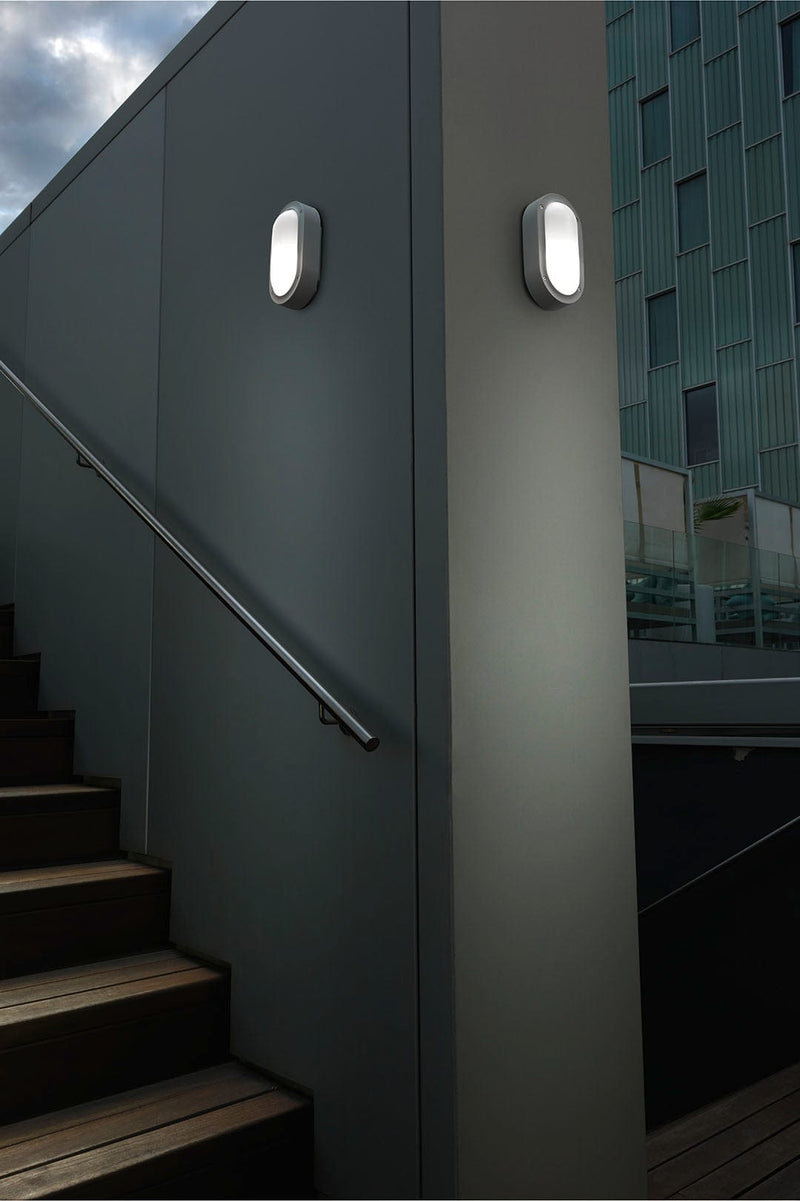 WALL FIXTURE IP66 BASIC OVAL E27 15 GREY