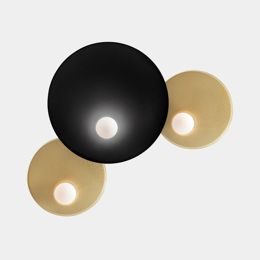 WALL FIXTURE TRIP TRIPLE Ø300MM / Ø460MM / Ø300MM E14 27 BLACK/MATT GOLD