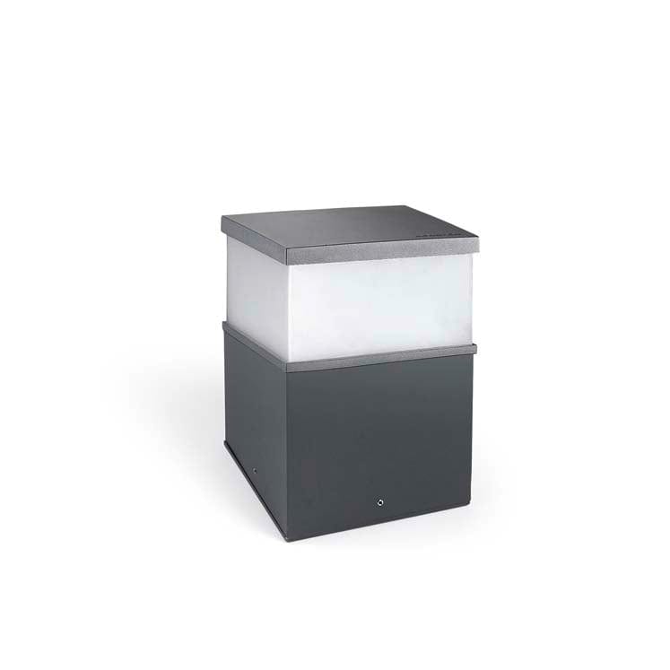 LEDS-C4 Outdoor bollard light ip65 cubik led 201mm led 15w 3000k urban grey 833lm 10-9938-Z5-CL - Toplightco