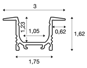 SLV 1000458 GRAZIA 10 LED recess mounted profile, 2m, white - Toplightco