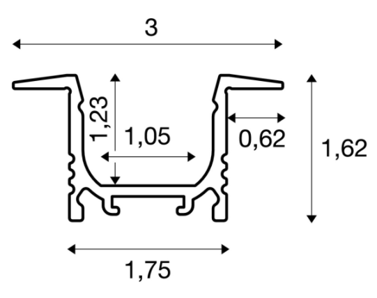 SLV 1000458 GRAZIA 10 LED recess mounted profile, 2m, white - Toplightco