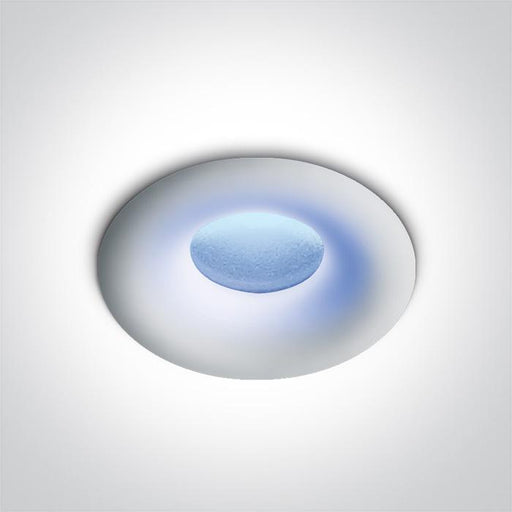 LED Spotlight White Circular Blue LED - Aluminium One Light SKU:10101L/W/BL - Toplightco