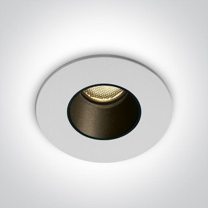LED Spotlight White Circular Warm White LED Outdoor 100lm Aluminium One Light SKU:10102H/W/W - Toplightco