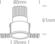 LED Spotlight White Circular Warm White LED Dimmable 240lm Aluminium One Light SKU:10103BTR/W/W - Toplightco