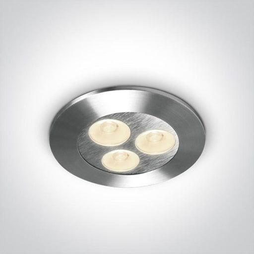 LED Spotlight Aluminium Circular Warm White LED Dimmable 135lm Natural Aluminium One Light SKU:10103L/W/35 - Toplightco