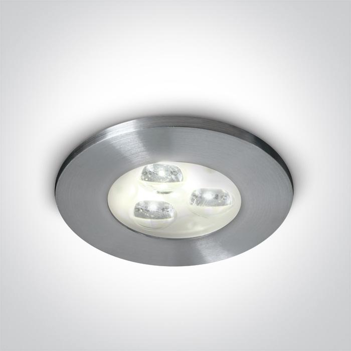LED Spotlight Aluminium Circular Daylight LED Dimmable Outdoor 180lm Natural Aluminium One Light SKU:10103NP/AL/D/35 - Toplightco