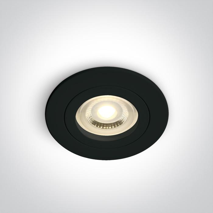 Spotlight Black Circular Replaceable lamp 50W Aluminium One Light SKU:10105A1/B - Toplightco