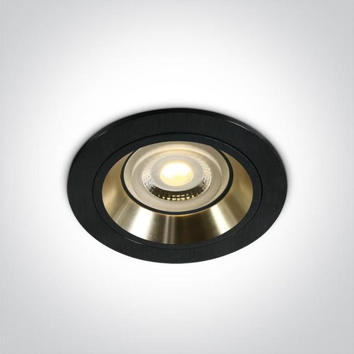 Spotlight Black-Gold Circular Replaceable lamp 50W Aluminium One Light SKU:10105ALG/B/GL - Toplightco