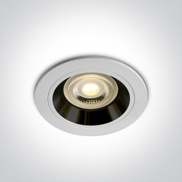 Spotlight White-Black Circular Replaceable lamp 50W Aluminium One Light SKU:10105ALG/W/B - Toplightco