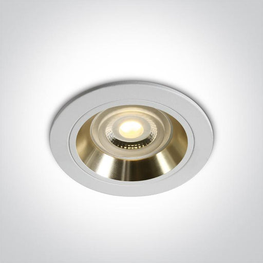 Spotlight White-Gold Circular Replaceable lamp 50W Aluminium One Light SKU:10105ALG/W/GL - Toplightco