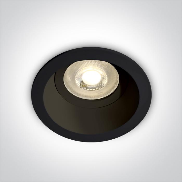 Spotlight Black Circular Replaceable lamp 50W Aluminium One Light SKU:10105D4/B - Toplightco