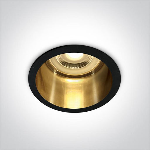 Spotlight Black-Gold Circular Replaceable lamp 50W Aluminium One Light SKU:10105D8/B/GL - Toplightco