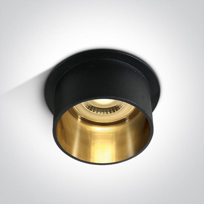 Spotlight Black-Gold Circular Replaceable lamp 50W Aluminium One Light SKU:10105D9/B/GL - Toplightco