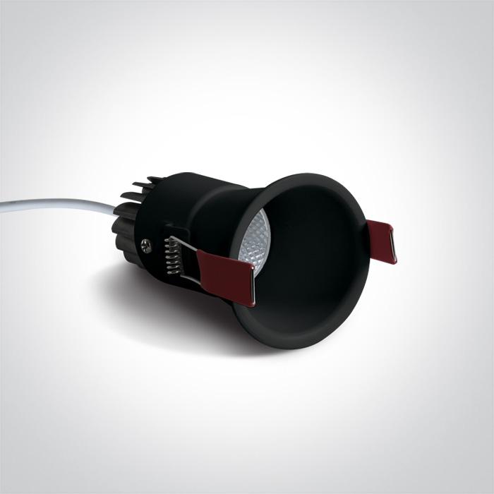 LED Spotlight Black Circular Warm White LED built in 300lm 5W Aluminium One Light SKU:10105FD/B/W - Toplightco