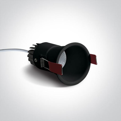 LED Spotlight Black Circular Warm White LED built in 300lm 5W Aluminium One Light SKU:10105FD/B/W - Toplightco