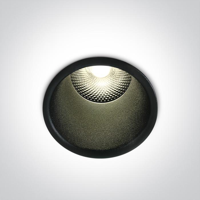LED Spotlight Black Circular Warm White LED built in 300lm 5W Aluminium One Light SKU:10105FD/B/W - Toplightco