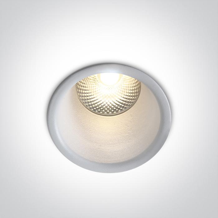 LED Spotlight White Circular Warm White LED built in 300lm 5W Aluminium One Light SKU:10105FD/W/W - Toplightco