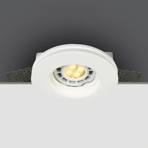 Spotlight White Circular Replaceable lamp 50W Gypsum One Light SKU:10105GT1 - Toplightco