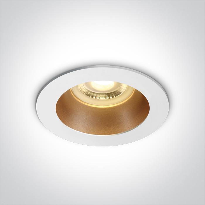 Spotlight White-Brass Circular Replaceable lamp 10W Aluminium One Light SKU:10105M/W/BS - Toplightco