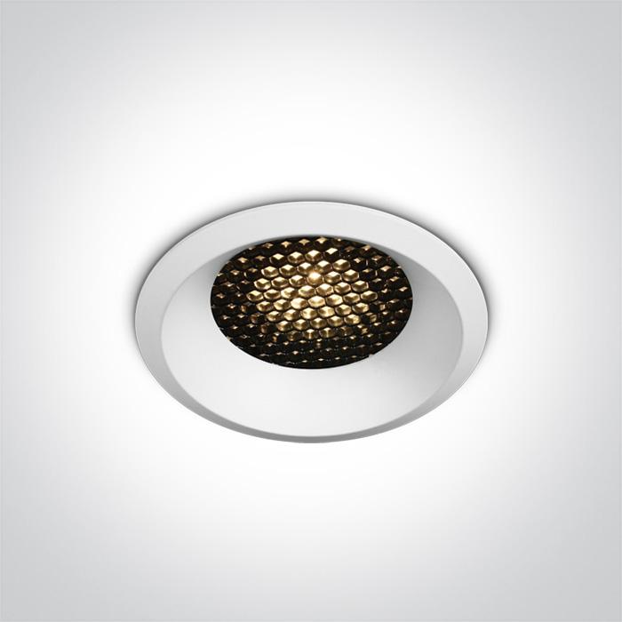LED Spotlight White Circular Warm White LED 500lm Die Cast One Light SKU:10106DH/W/W - Toplightco