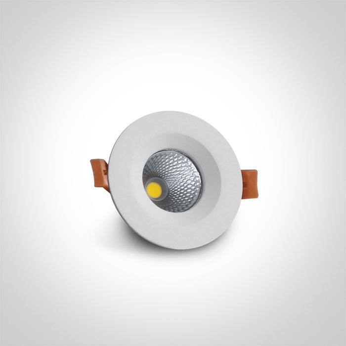 LED Downlight White Circular Cool White LED built in 560lm 7W Die Cast One Light SKU:10107CA/W/C - Toplightco