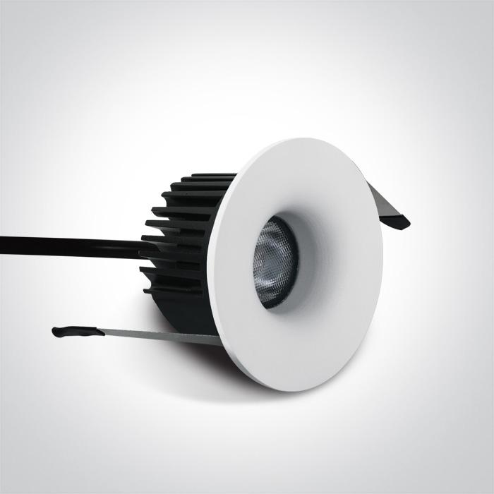 LED Spotlight White Circular Warm White LED Outdoor 500lm Aluminium One Light SKU:10107DB/W/W - Toplightco