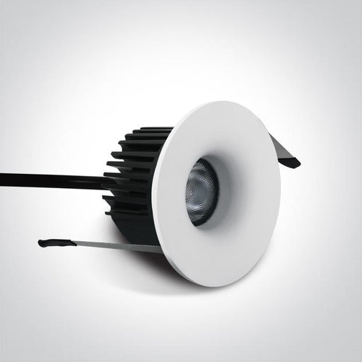 LED Spotlight White Circular Warm White LED Outdoor 500lm Aluminium One Light SKU:10107DB/W/W - Toplightco