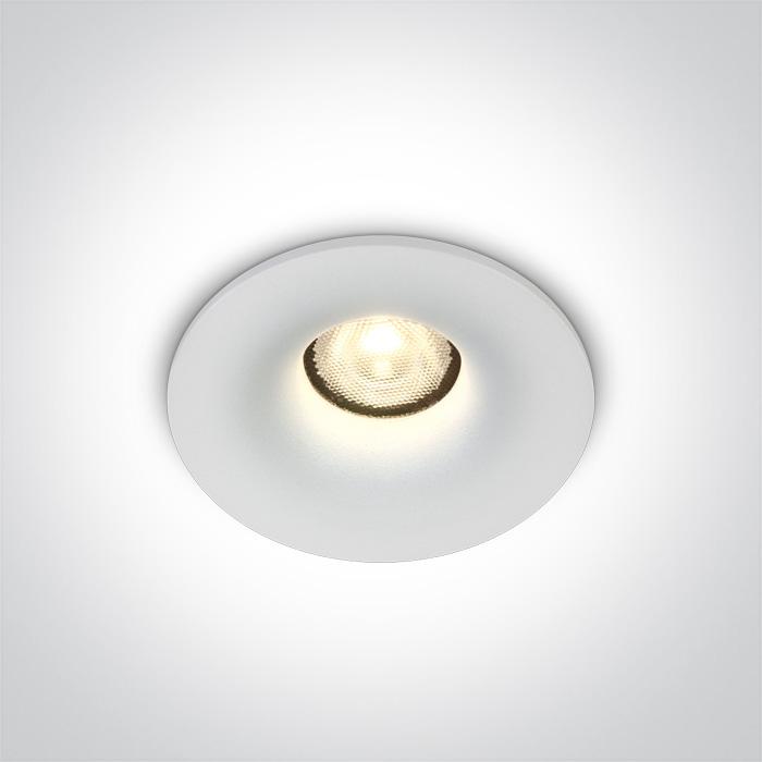 LED Spotlight White Circular Warm White LED Outdoor 500lm Aluminium One Light SKU:10107DB/W/W - Toplightco