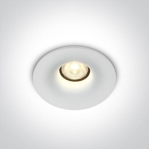 LED Spotlight White Circular Warm White LED Outdoor 500lm Aluminium One Light SKU:10107DB/W/W - Toplightco