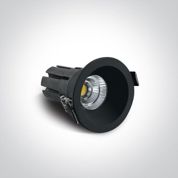 LED Spotlight Black Circular Warm White LED built in 560lm 7W Die Cast One Light SKU:10107DC/B/W - Toplightco