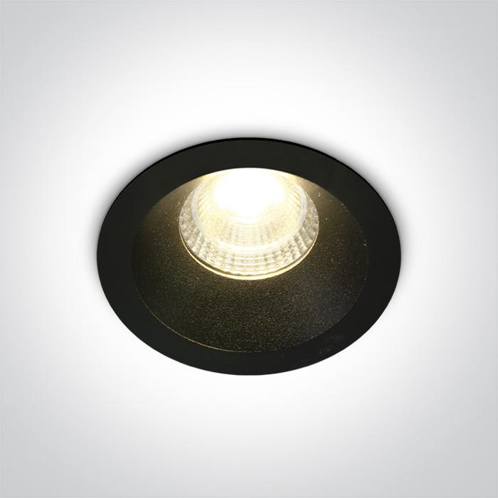 LED Spotlight Black Circular Warm White LED built in 560lm 7W Die Cast One Light SKU:10107DC/B/W - Toplightco